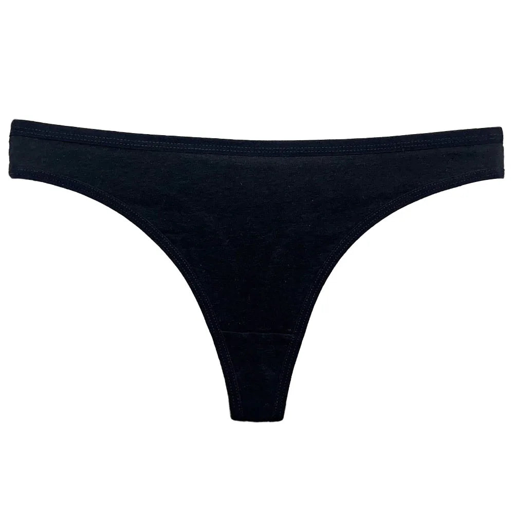 Set 5 pezzi perizomi donna in cotone – G-string low-waist comfort quotidiano, lingerie solid color