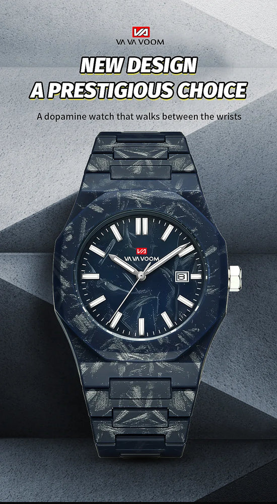 Orologio da Uomo Elegante con Quadrante Marmo – Impermeabile, Calendario e Lancette Luminose