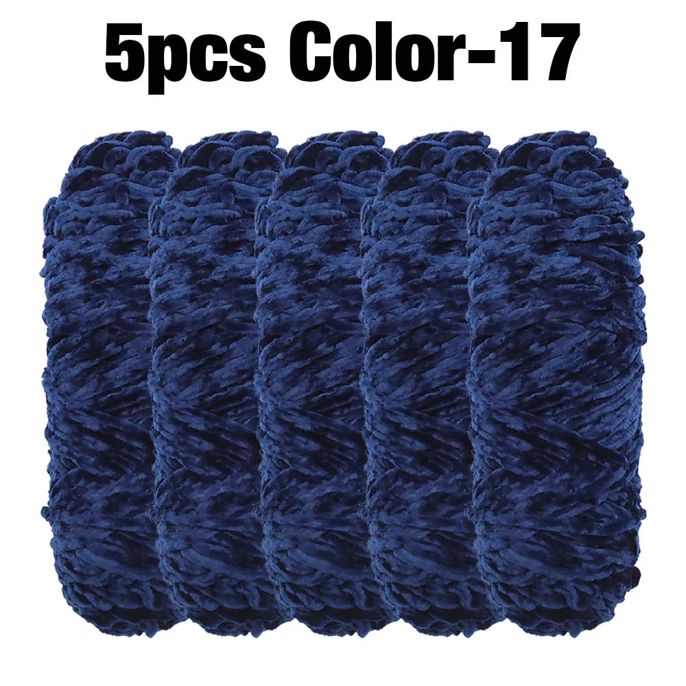 Set 5 rotoli filato ciniglia velluto 100 g – filo morbido e caldo per coperta, maglione, cuscini, DIY