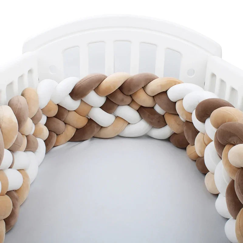 Paracolpi Culla Intrecciato 300-400 cm – Bumper Morbido a Treccia per Lettino Neonato