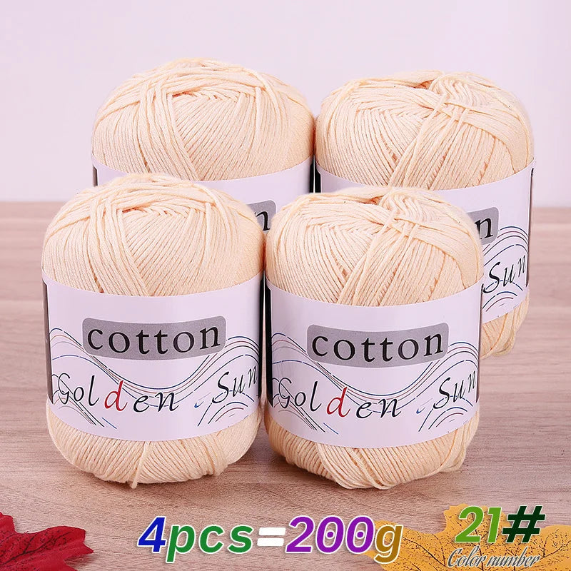 Filato in cotone 100% 200 g – filo medio-fino per uncinetto / knitting: maglioni, cappelli, copertine fai-da-te