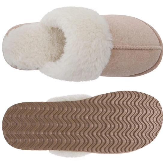 Ciabatte donna in pelliccia eco e suede – antiscivolo, indoor/outdoor, moda casa 2025