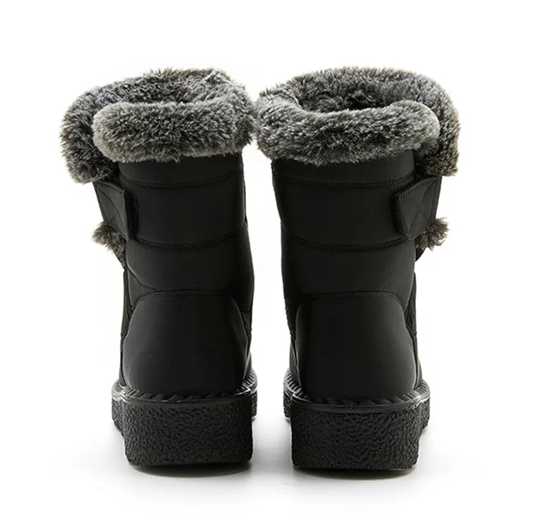 Stivali Invernali Donna – Ankle Boots Impermeabili con Pelliccia, Antiscivolo e Tacco Basso