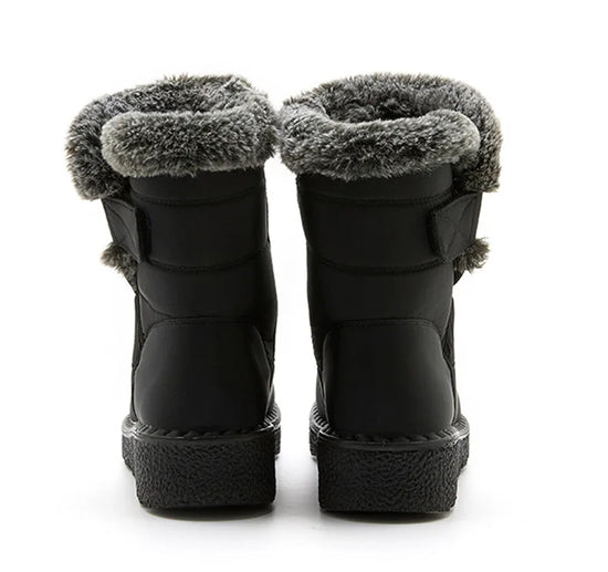 Stivali Invernali Donna – Ankle Boots Impermeabili con Pelliccia, Antiscivolo e Tacco Basso