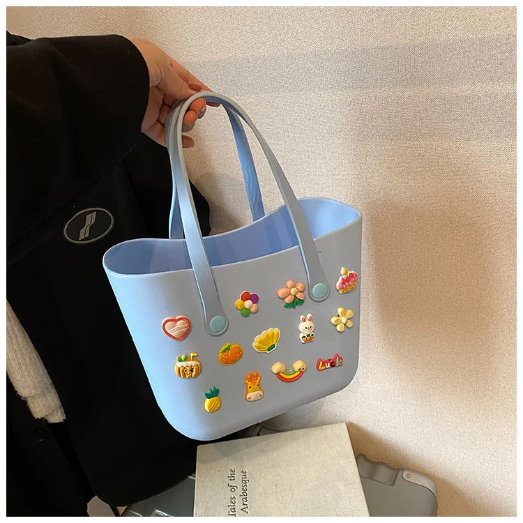 Borsa Mare Colorata Impermeabile – Cestino Estivo Donna Multicolore per Spiaggia e Piscina
