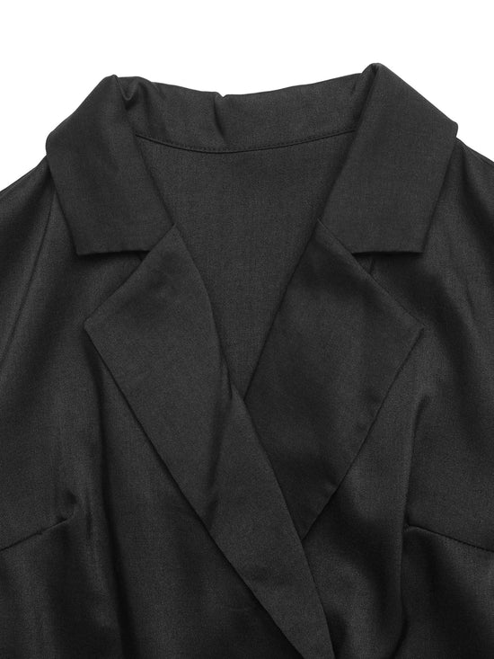 Abito blazer nero con pizzo e maniche lunghe
