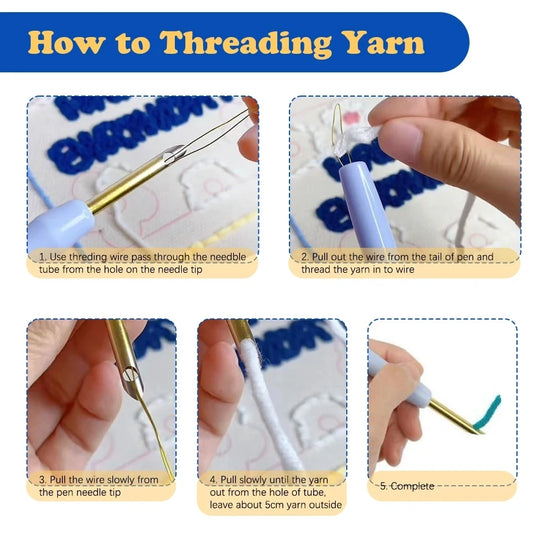 Kit Punch Needle Funghi e Fiori – Ricamo DIY Facile per Principianti