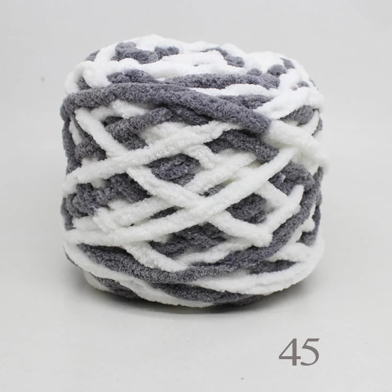 Set 4 pezzi filato chenille cotone 400 g – morbido “ice strip” per coperte, sciarpe e lavori fai-da-te