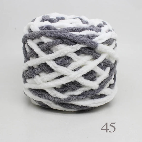 Set 4 pezzi filato chenille cotone 400 g – morbido “ice strip” per coperte, sciarpe e lavori fai-da-te