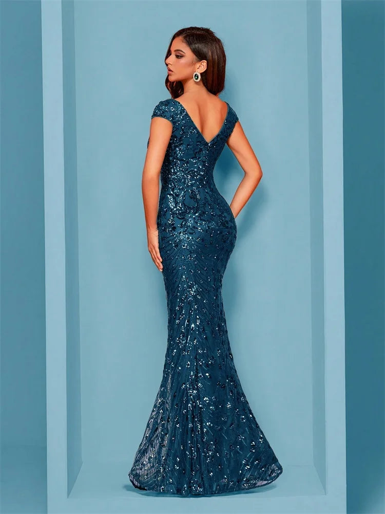 Abito Mylly Lungo Elegante – Dress Cerimonia con Paillettes per Damigelle e 18°