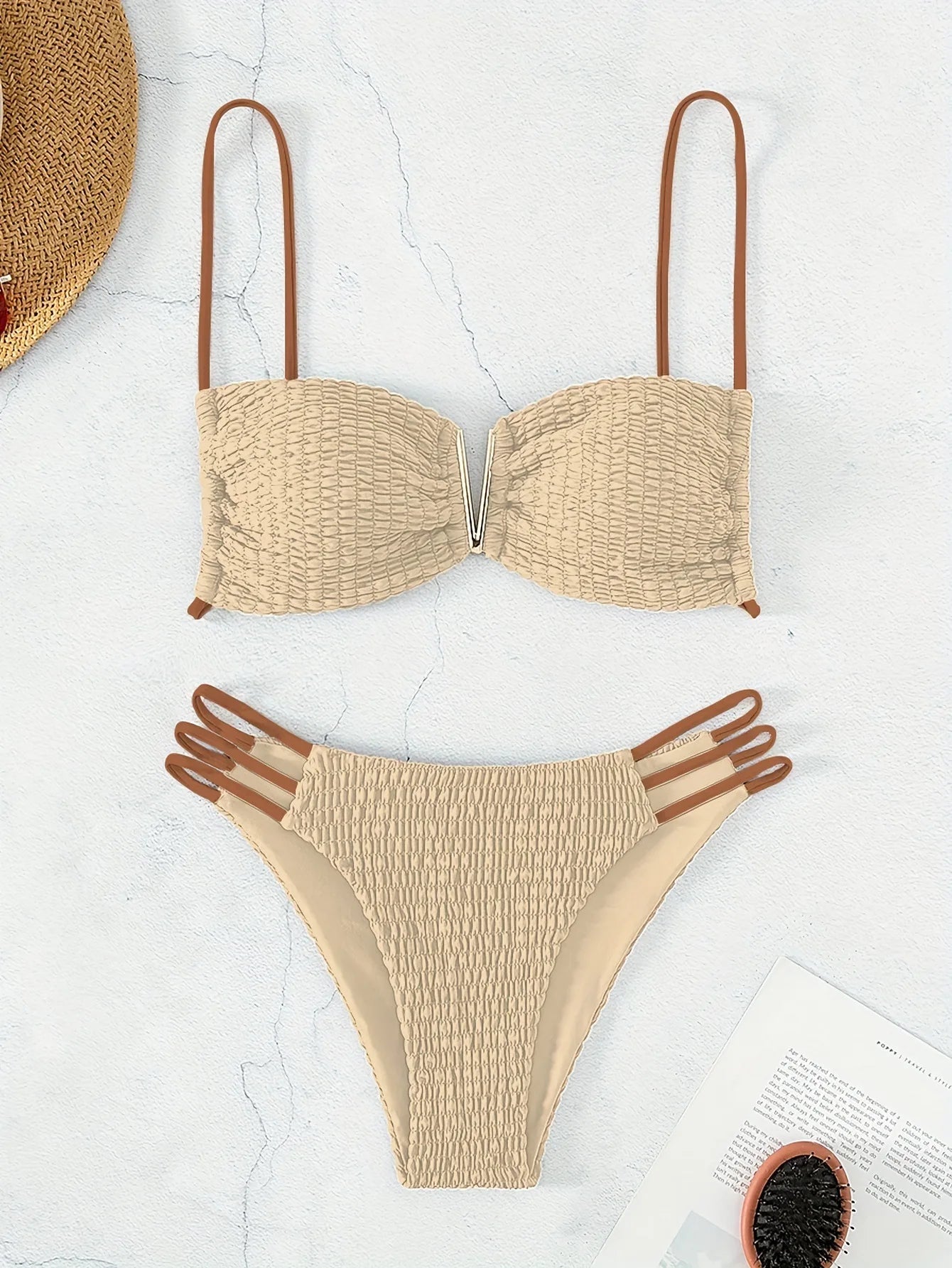 Bikini push-up sexy donna 2025 con laccetti e scollo profondo
