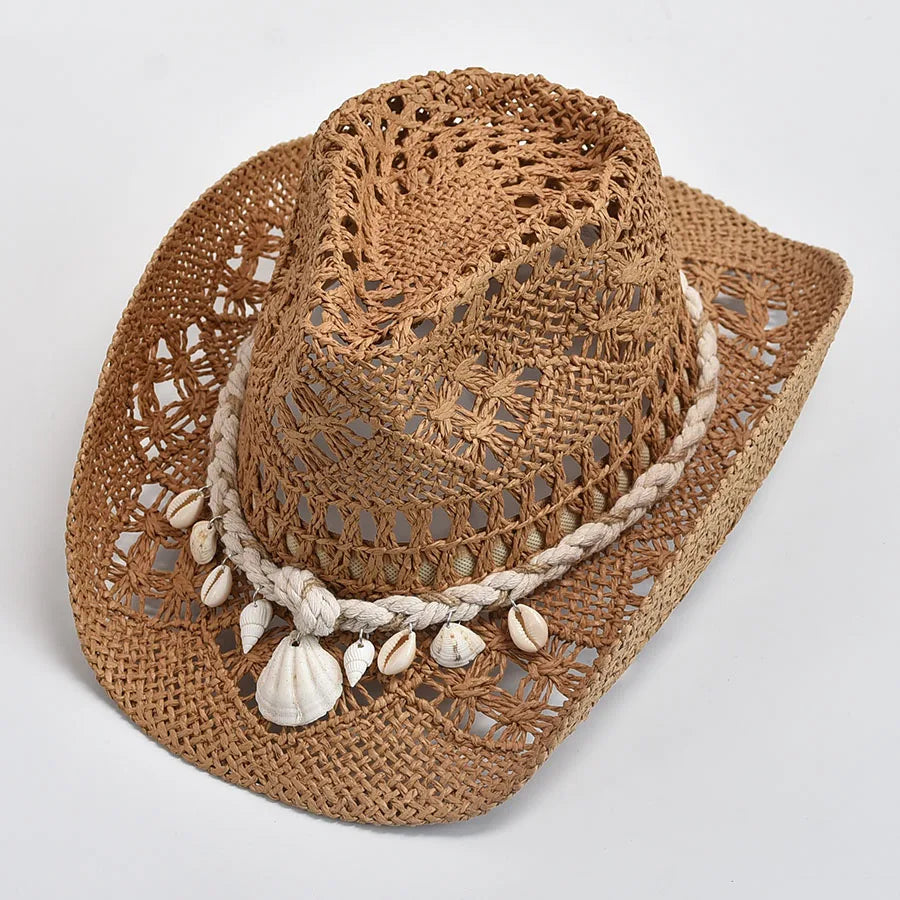 Cappello di Paglia Donna con Conchiglie – Stile Estate e Mare