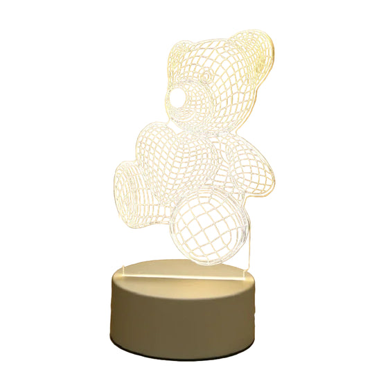 Lampada 3D orso acrilico USB LED – night light decorativa “Bear” per camera da letto, regalo compleanno o matrimonio