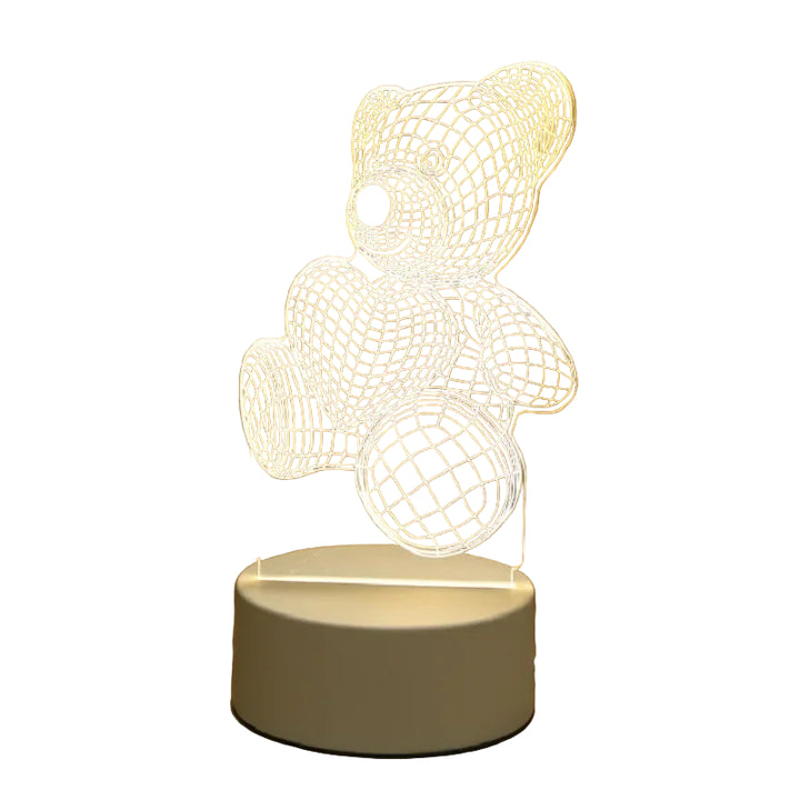 Lampada 3D orso acrilico USB LED – night light decorativa “Bear” per camera da letto, regalo compleanno o matrimonio