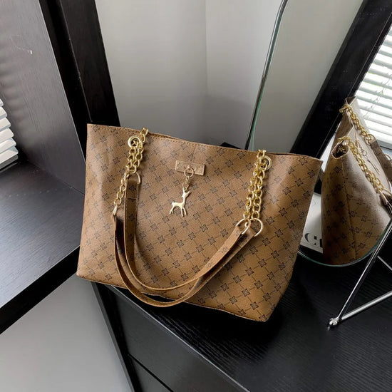 Borsa a mano in pelle morbida per presbiopia – Tote spaziosa con accessori pendenti, borsa a tracolla per donna
