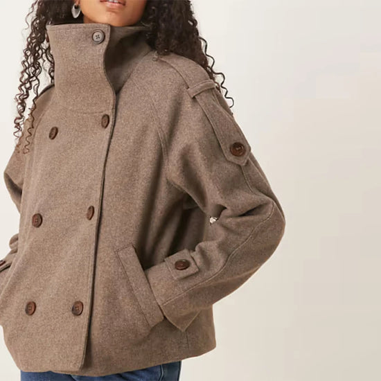 Giacca donna con collo alto e bottoni, modelli 01-04 - Modello 02 (coat 02)