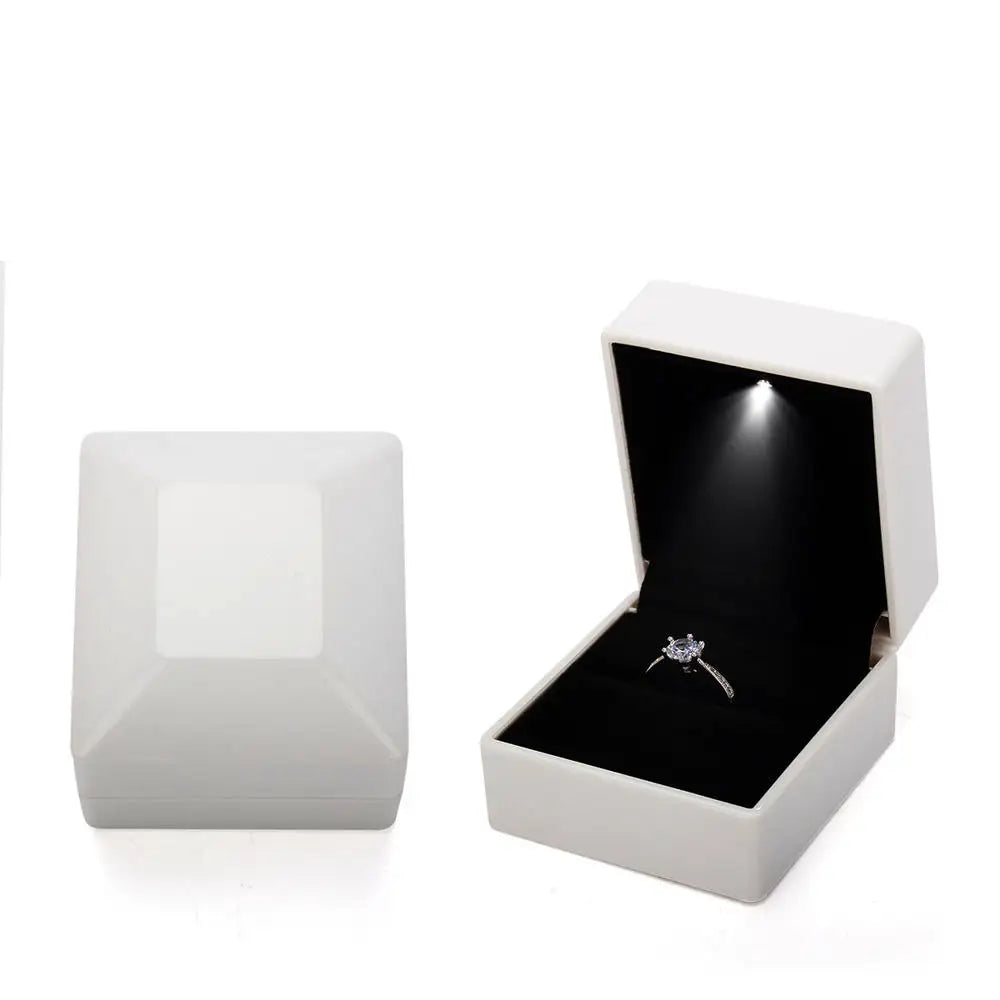 Scatola Portagioie LED in Velluto – Elegante Espositore per Anello o Collana per Proposta e Fidanzamento