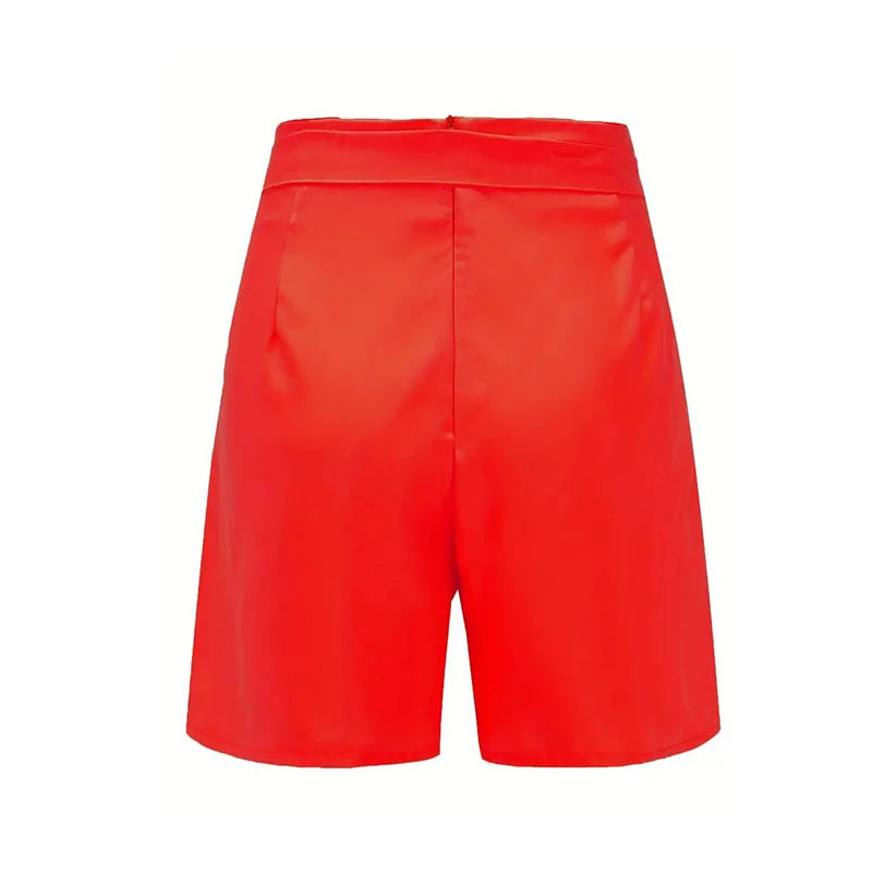 Shorts donna Y2K vita alta con bottoni, cintura e taglio vintage – perfetti per l’estate 2025