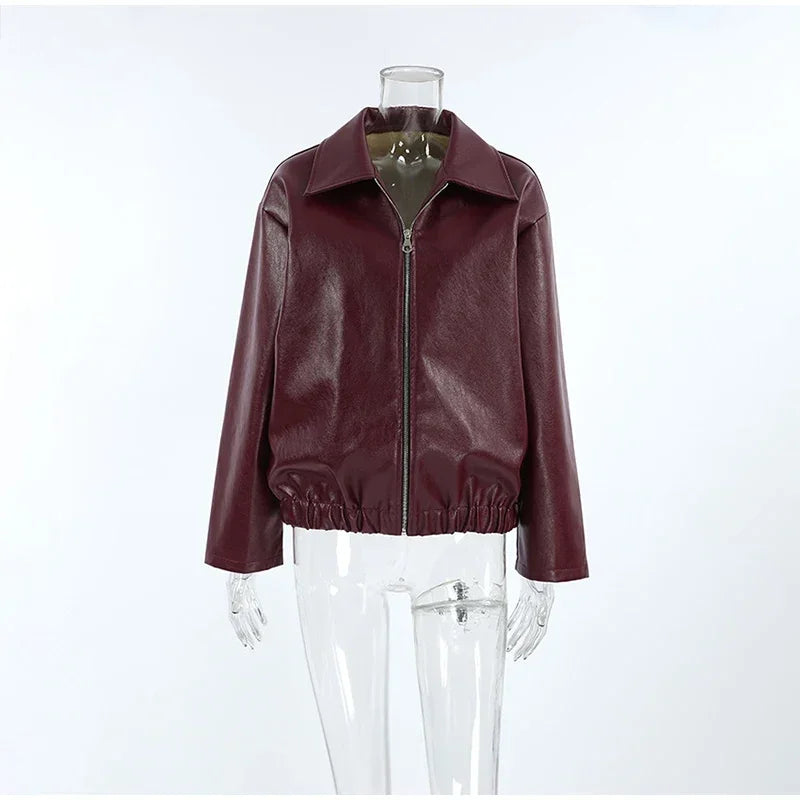 Giacca Donna in Similpelle con Zip e Colletto - immagine 6