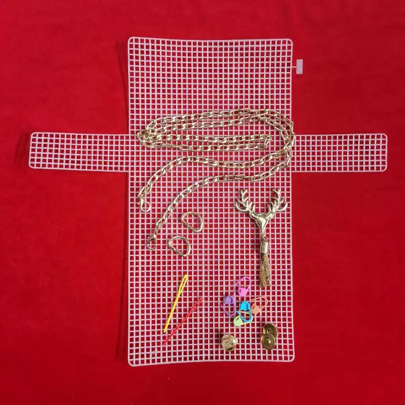 Kit Fai-da-Te per Borse Intrecciate all’Uncinetto – Materiali Completi con Tela, Nastro e Strumenti