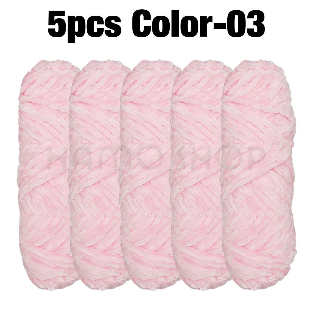 Set 5 rotoli filato ciniglia velluto 100 g – filo morbido e caldo per coperta, maglione, cuscini, DIY