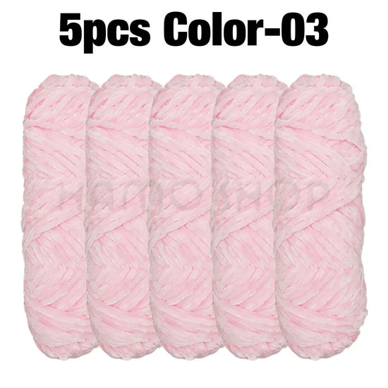 Set 5 rotoli filato ciniglia velluto 100 g – filo morbido e caldo per coperta, maglione, cuscini, DIY