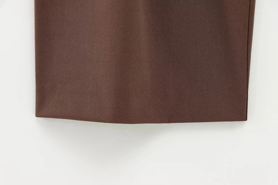 Completo donna ufficio 2025 ‒ blazer “shrug” + pantaloni lunghi dritti, stile elegante casual con cintura, perfetto