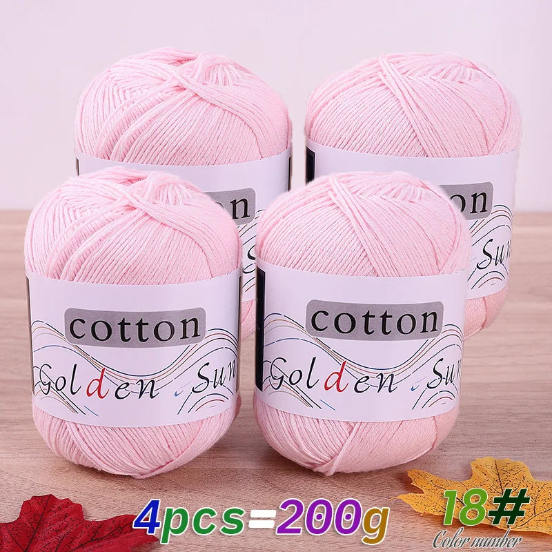 Filato in cotone 100% 200 g – filo medio-fino per uncinetto / knitting: maglioni, cappelli, copertine fai-da-te