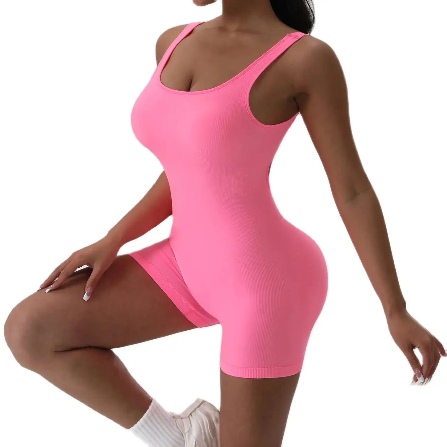 Jumpsuit sportiva donna 2025 – body seamless backless con scollo a U, elegante e funzionale