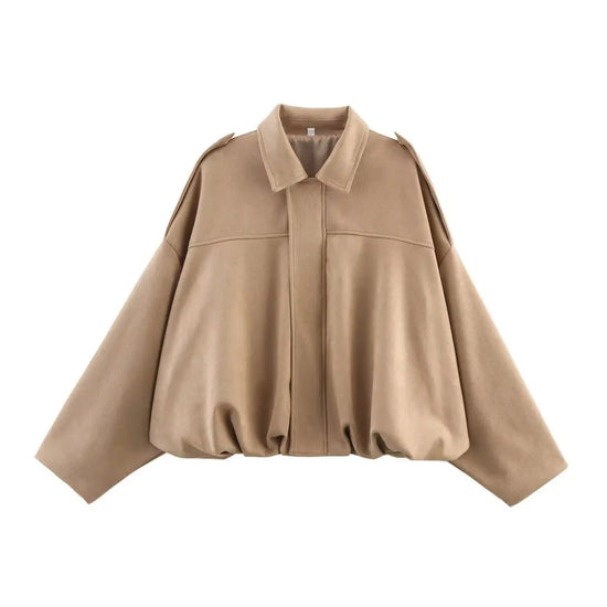Giacca Bomber Oversize  Donna Stile Vintage – Giubbotto Elegante e Morbido per Occasioni Speciali