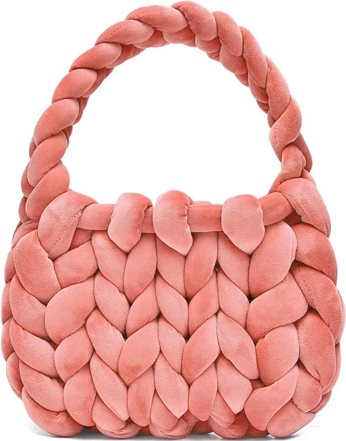 Borsa uncinetto in velluto intrecciato a mano – handbag artigianale unisex disponibile in più colori e dimensioni