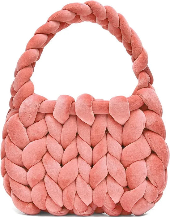 Borsa uncinetto in velluto intrecciato a mano – handbag artigianale unisex disponibile in più colori e dimensioni