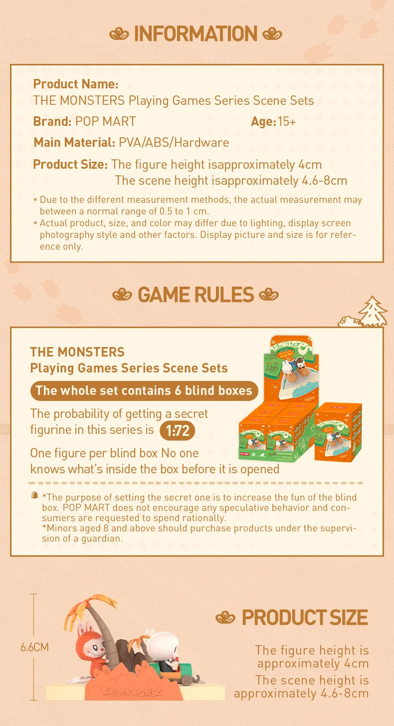 Mini figure Pop Mart The Monsters con scenetta a tema giochi da tavolo – Blind Box da collezione 2025