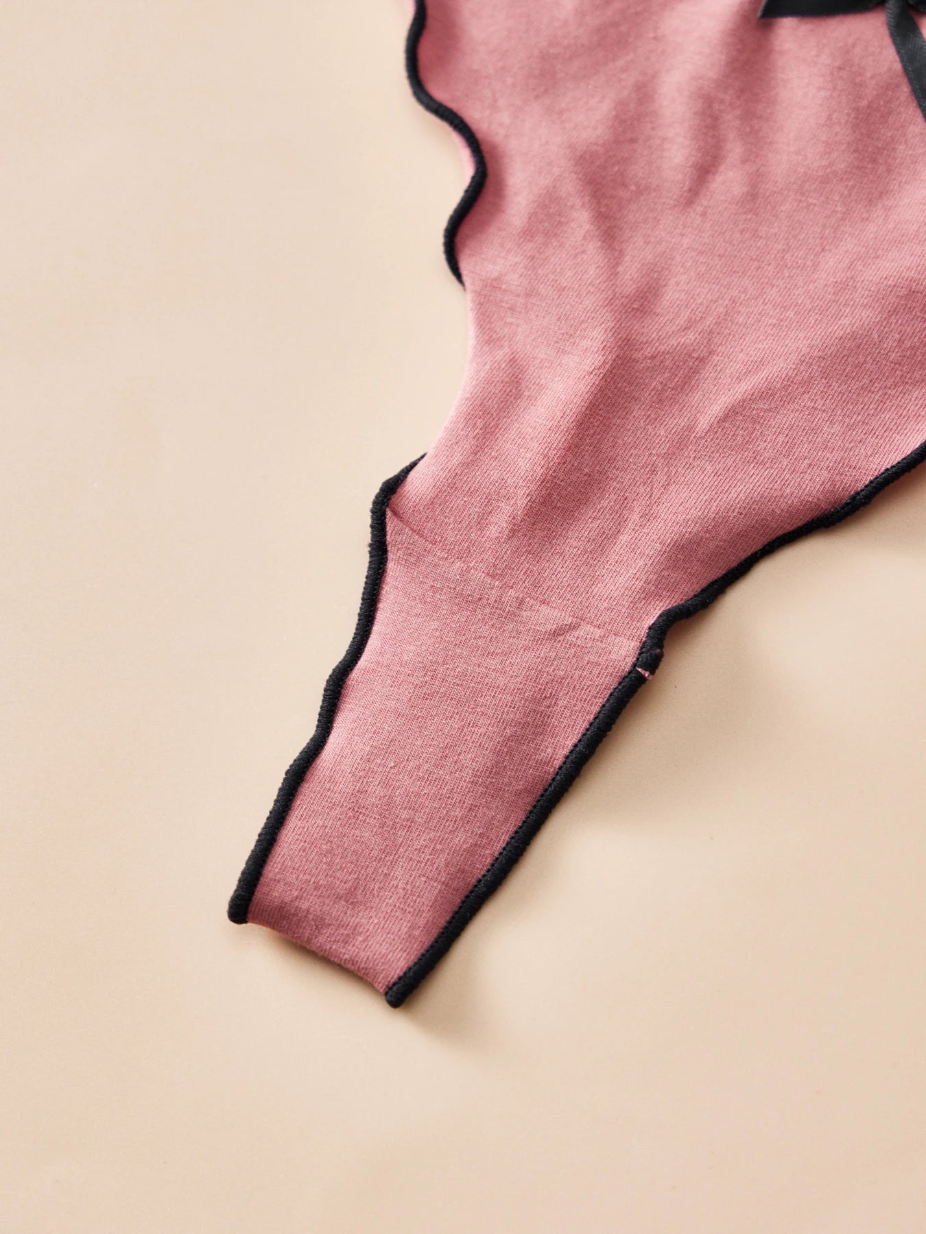 Set 4 pezzi perizomi donna in cotone – solid color, vita bassa, fascia T-back con fiocco, underwear comodo quotidiano