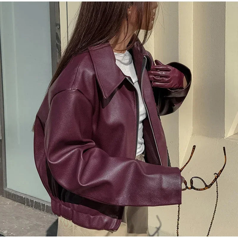 Giacca Donna in Similpelle con Zip e Colletto - immagine 17