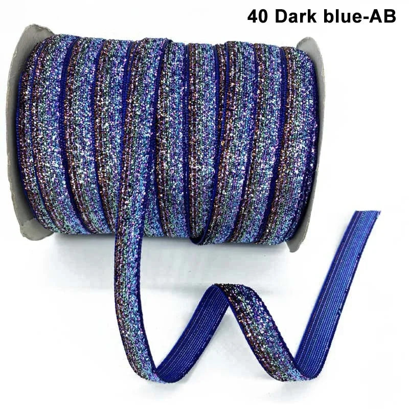 Nastro velluto glitter 10 mm – 50 metri multicolore per decorazioni, fai-da-te, confezioni regalo e artigianato