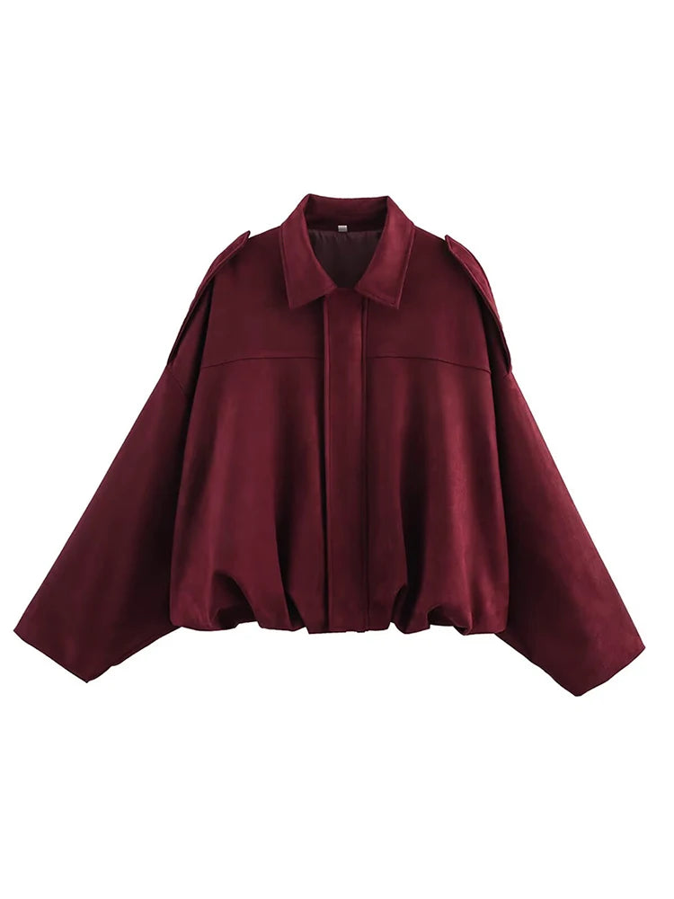 Giacca Bomber Oversize  Donna Stile Vintage – Giubbotto Elegante e Morbido per Occasioni Speciali