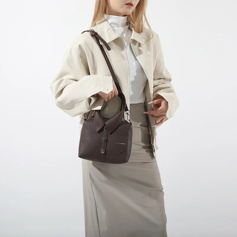 Borsa compatta quadrata in PU – shoulder / crossbody bag con zip, design elegante e di qualità per donna 2025