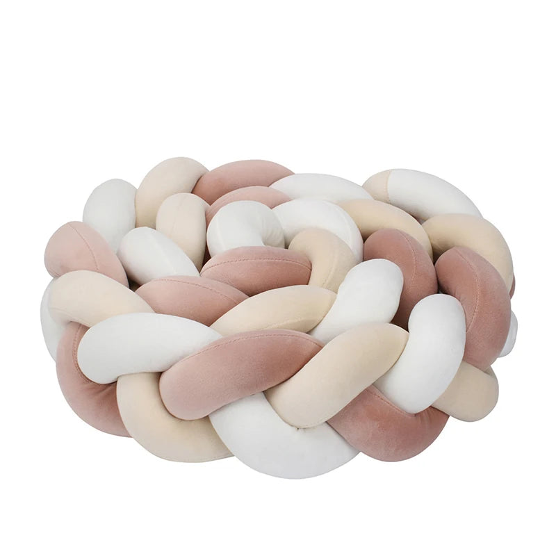 Paracolpi Culla Intrecciato 1-4 m – Protezioni Letto Neonato Treccia Marshmallow