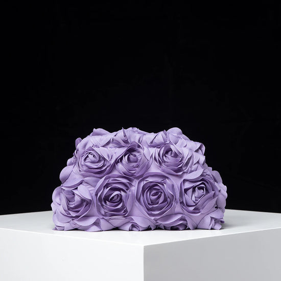 Clutch elegante rosa per donna – borsa clutch da cerimonia/partecipazione con rose, regalo perfetto per festa & cena