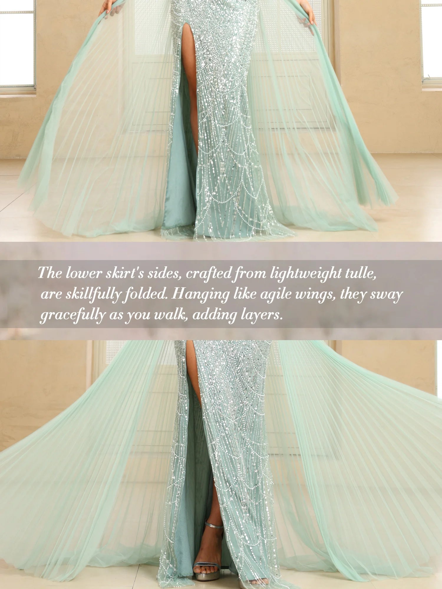 Abito Lungo Elegante con Spacco Alto – Vestito da Cerimonia e Gala