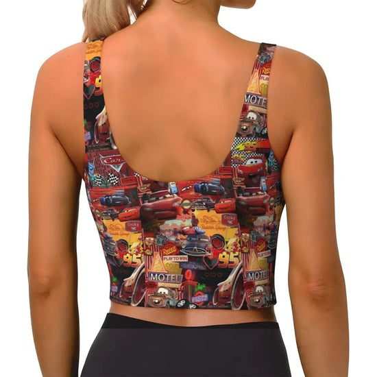 Maglia cars SaettaMcQueen Donna | Cartoon Fitness Crop Top Cars
