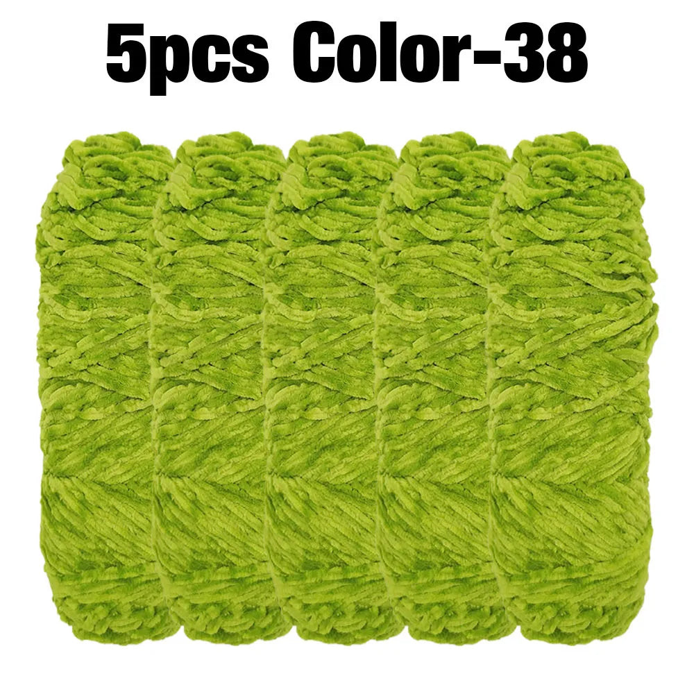 Set 5 rotoli filato ciniglia velluto 100 g – filo morbido e caldo per coperta, maglione, cuscini, DIY