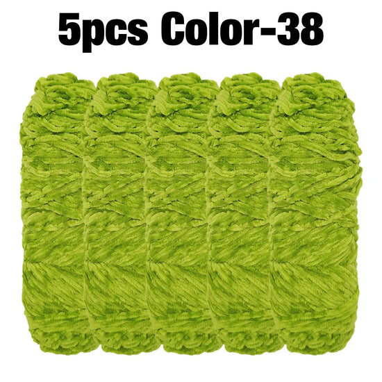 Set 5 rotoli filato ciniglia velluto 100 g – filo morbido e caldo per coperta, maglione, cuscini, DIY