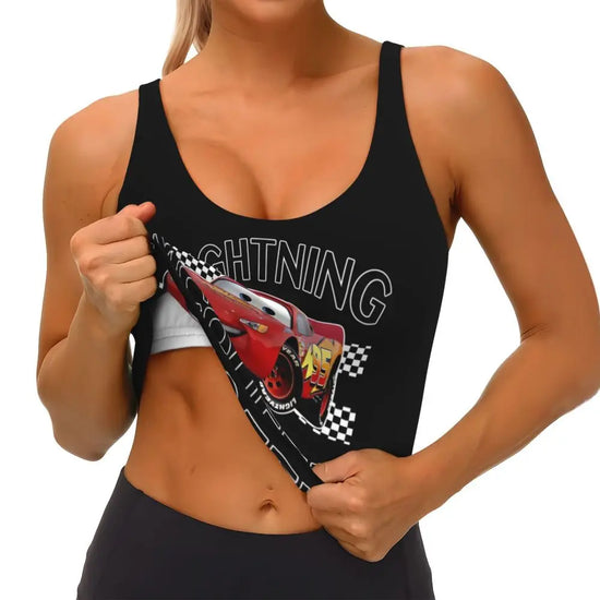 Maglia cars SaettaMcQueen Donna | Cartoon Fitness Crop Top Cars