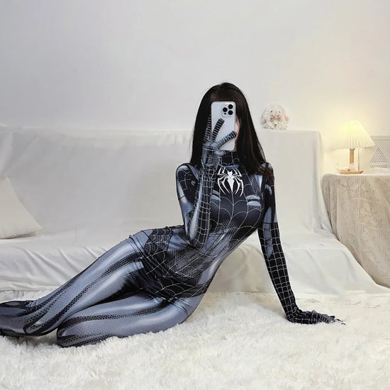 Costume Spider-Man da Donna – Body Supereroe Spandex per Cosplay e Feste