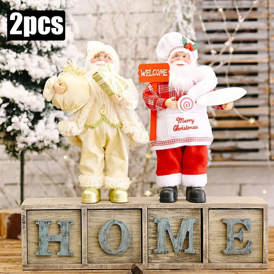 Pupazzo Babbo Natale peluche 30 cm ‒ decorazione natalizia morbida per casa, albero, festa (set 1-4 pezzi) 2025