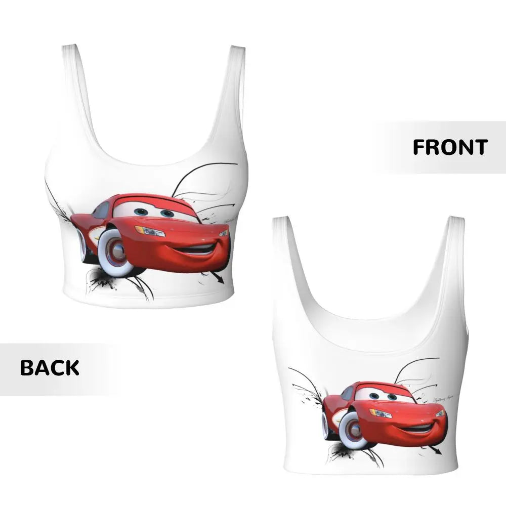 Maglia cars SaettaMcQueen Donna | Cartoon Fitness Crop Top Cars