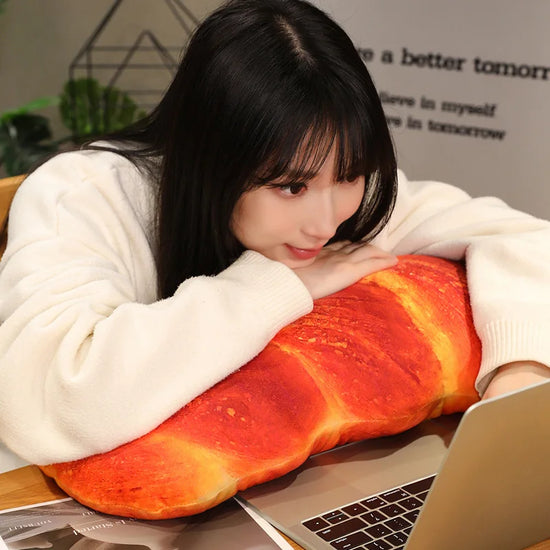 Realistic Bread Plush Pillow Set Croissant Baguette Hot Dog Sofa Decor Soft Comfort Food Themed Cushions For family Birthday Gif