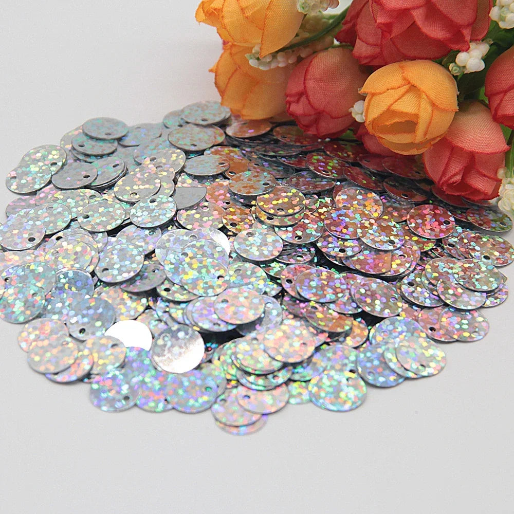 Paillettes Flat Rotonde 10–25 mm con Foro – 10 g , Costumi, Scialli, Danza, Scrapbooking e Decorazioni